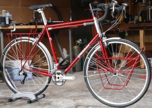 Custom bicycle with waterslide decals on the frame.