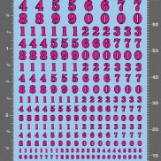 Waterslide Decals Stencil White Numbers – 2x3 Inch Sheet + 9 Colors, Bedlam Creations