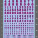 Stencil Outline Number Waterslide Decals