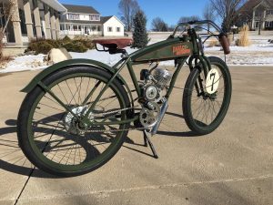 Vintage motor bicycle restoration with custom waterslide decals.