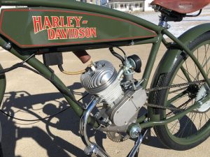 Vintage motor bicycle restoration with custom waterslide decals.