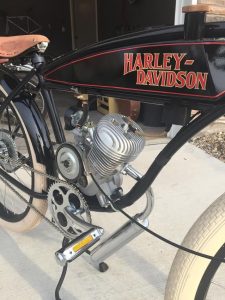 Vintage motor bicycle restoration with custom waterslide decals.