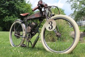 Vintage motor bicycle restoration with custom waterslide decals.