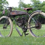 Vintage motor bicycle restoration with custom bicycle frame waterslide decals.